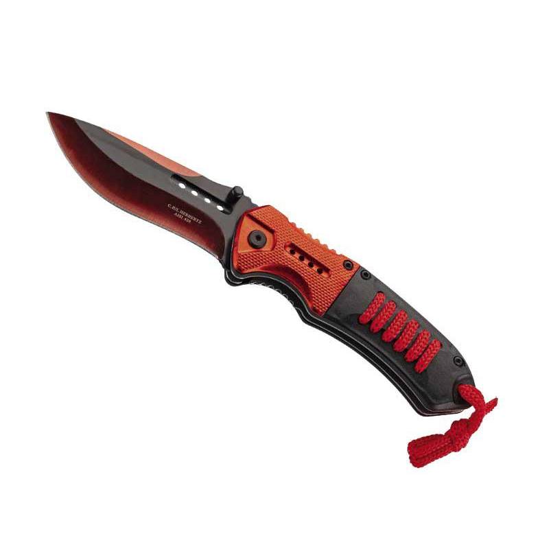 Herbertz COUTEAU HERBERTZ ABS NOIR/ALU ROUGE 12CM INOX + CORDON