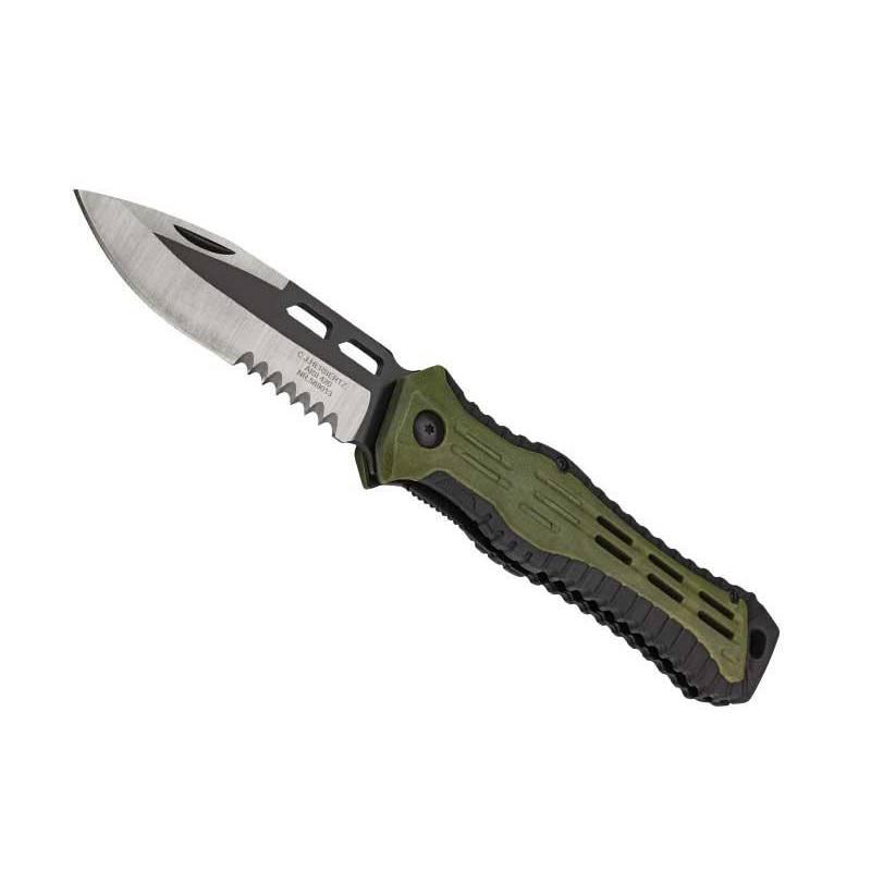 Herbertz COUTEAU HERBERTZ ABS VERT/NOIR 12,5CM INOX SEMI-DENTEE